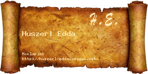 Huszerl Edda névjegykártya